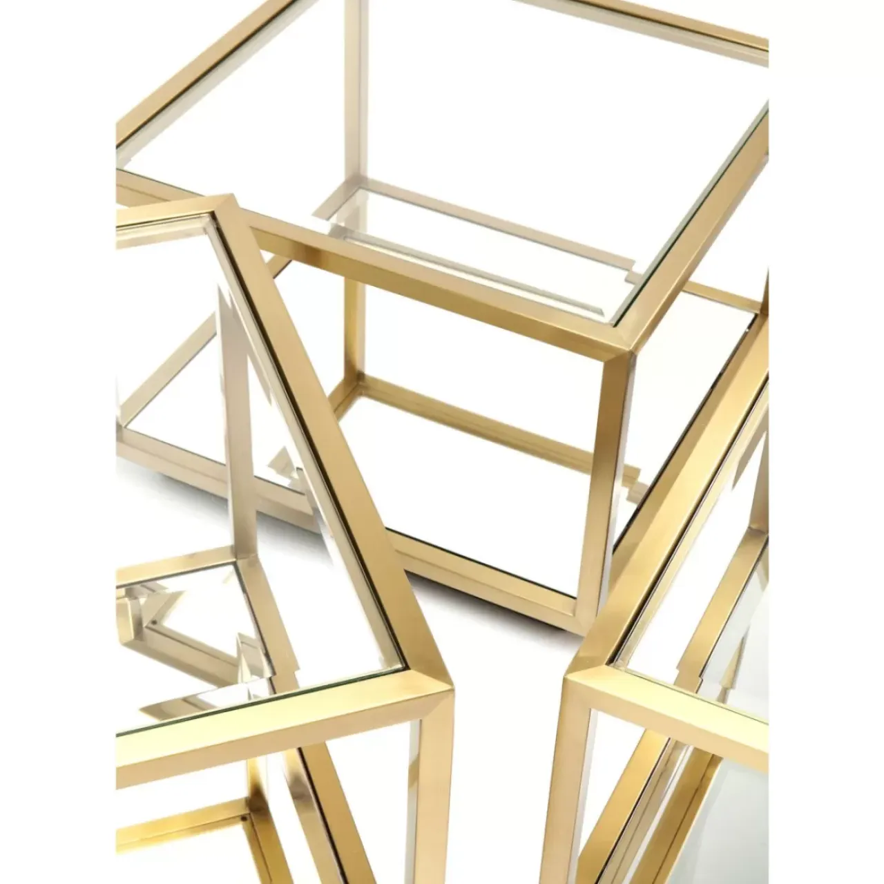 Tische-KARE Design Couchtisch Luigi Gold (4/Set)