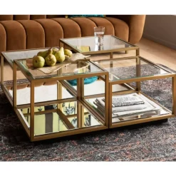 Tische-KARE Design Couchtisch Luigi Gold (4/Set)