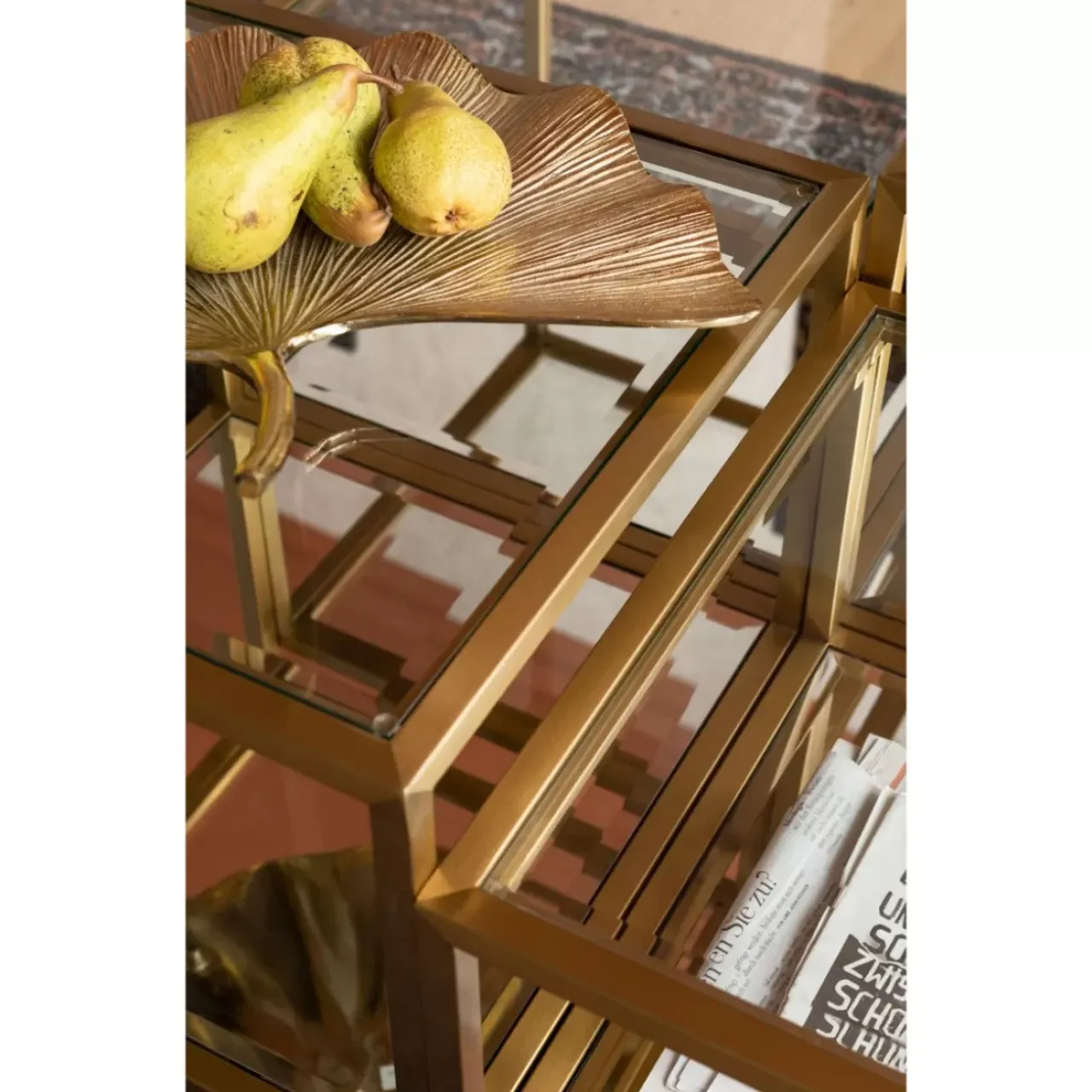 Tische-KARE Design Couchtisch Luigi Gold (4/Set)