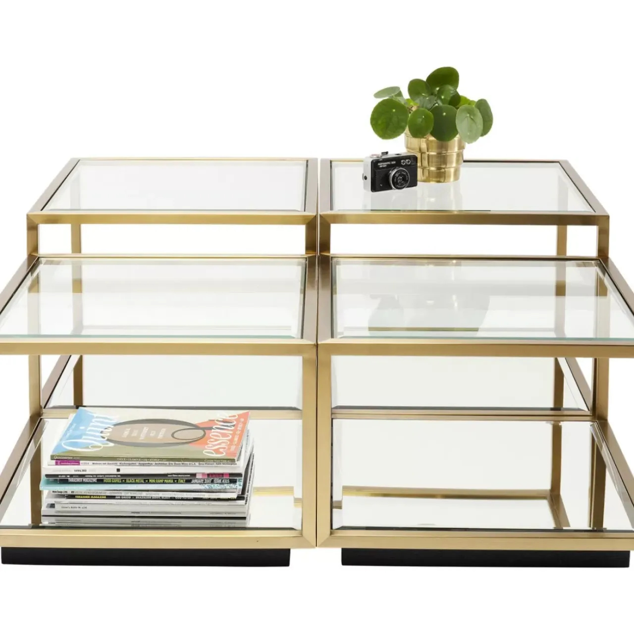 Tische-KARE Design Couchtisch Luigi Gold (4/Set)