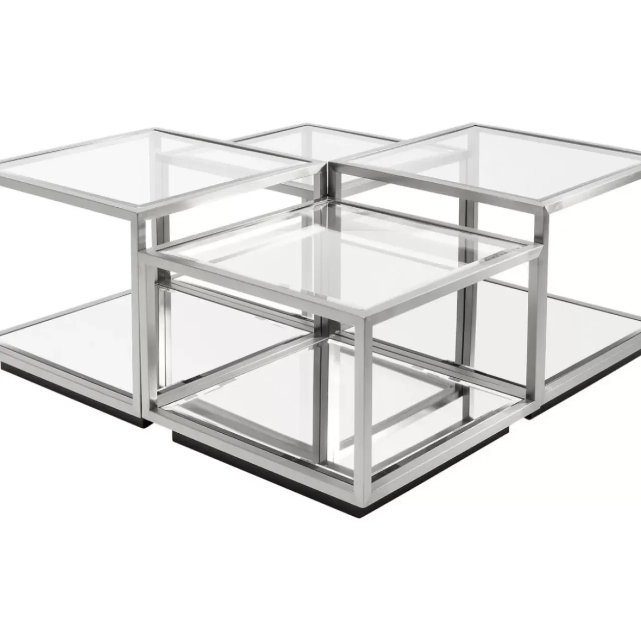 Tische-KARE Design Couchtisch Luigi Silber (4/Set)