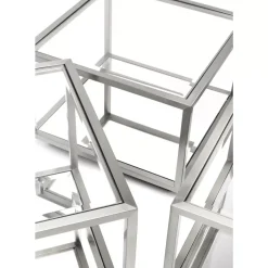 Tische-KARE Design Couchtisch Luigi Silber (4/Set)