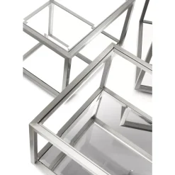 Tische-KARE Design Couchtisch Luigi Silber (4/Set)