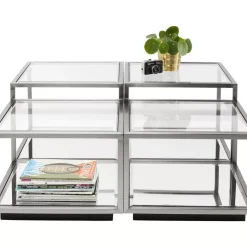 Tische-KARE Design Couchtisch Luigi Silber (4/Set)