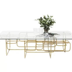 Tische-KARE Design Couchtisch Meander Gold 140X80Cm
