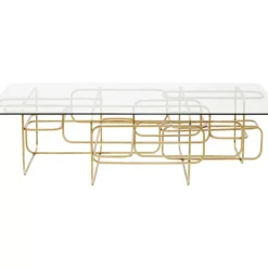 Tische-KARE Design Couchtisch Meander Gold 140X80Cm