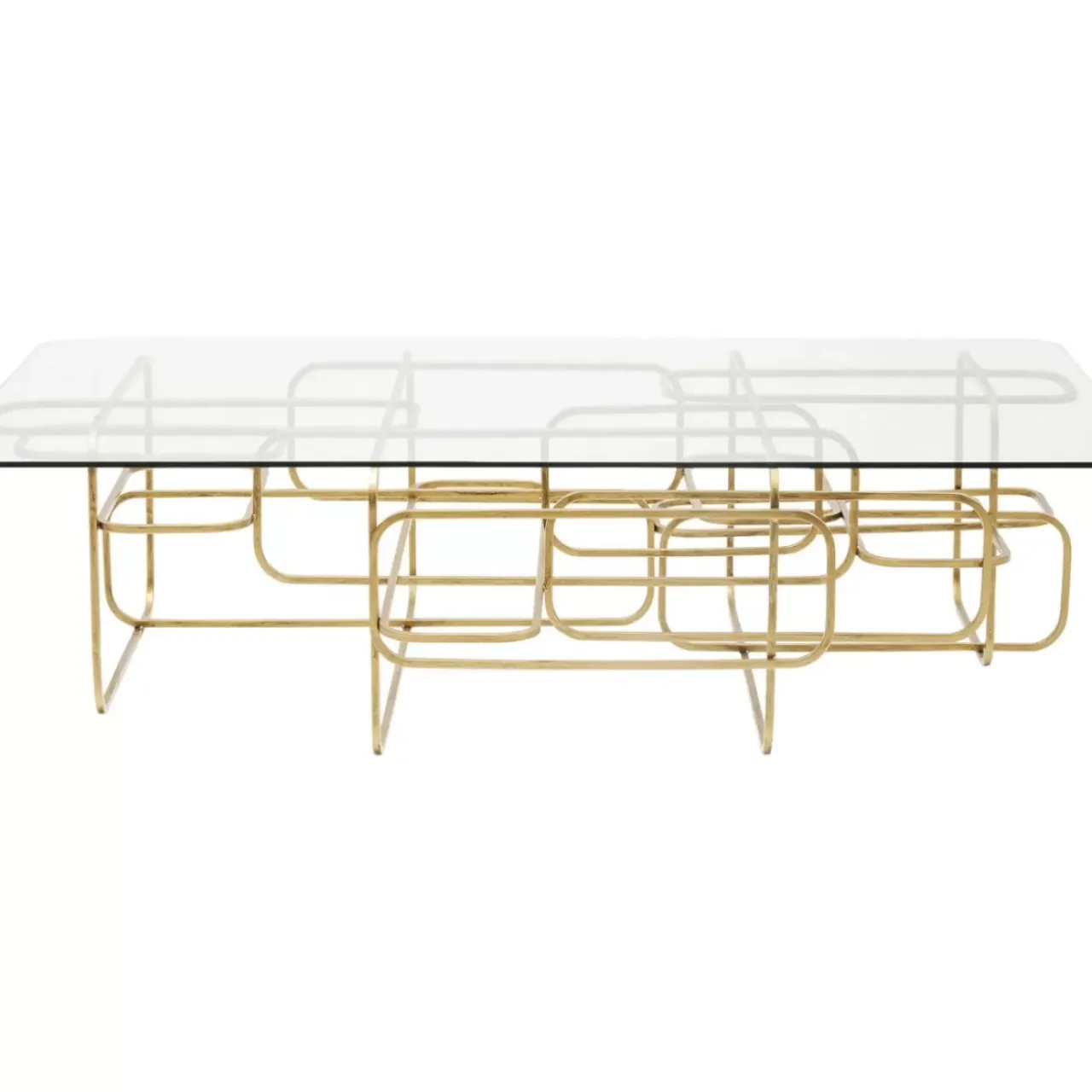 Tische-KARE Design Couchtisch Meander Gold 140X80Cm