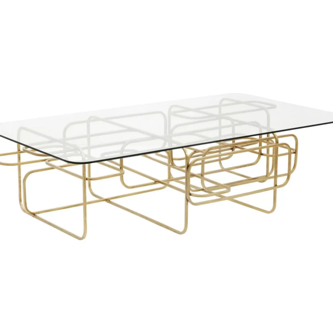 Tische-KARE Design Couchtisch Meander Gold 140X80Cm