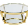 Tische-KARE Design Couchtisch Monocolo Gold O90