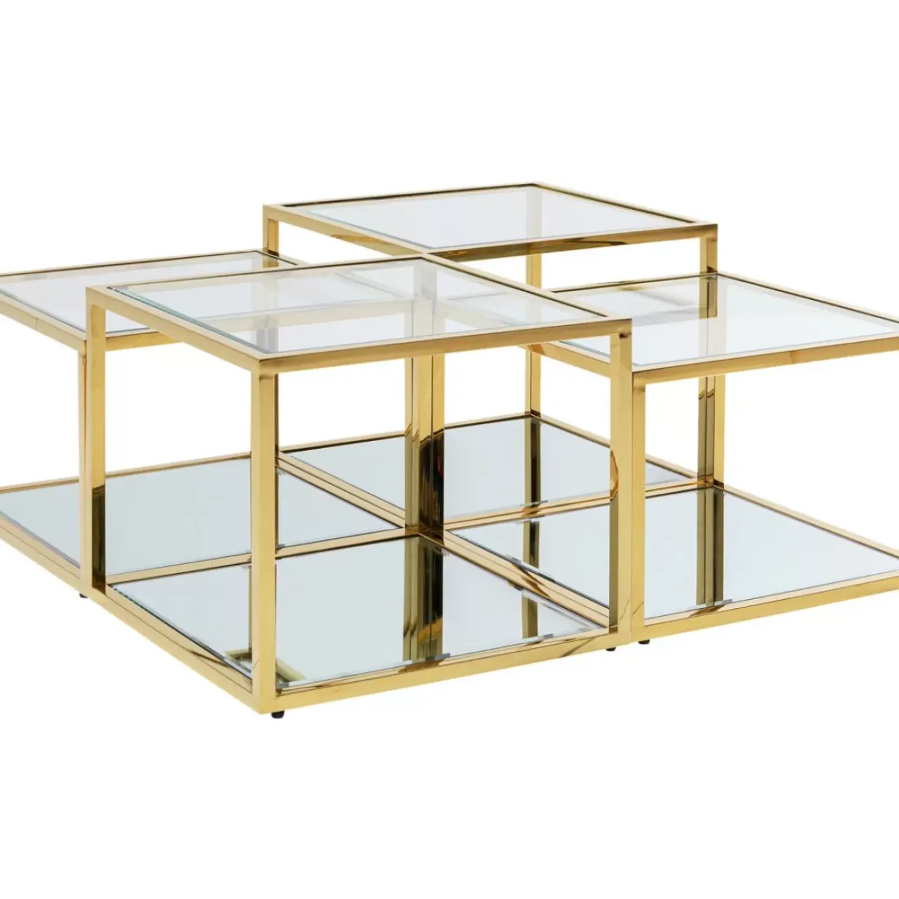 Tische-KARE Design Couchtisch Orion Gold (4/Set)
