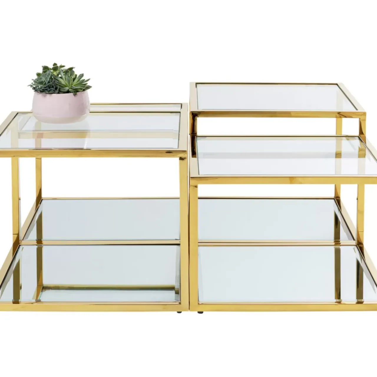 Tische-KARE Design Couchtisch Orion Gold (4/Set)