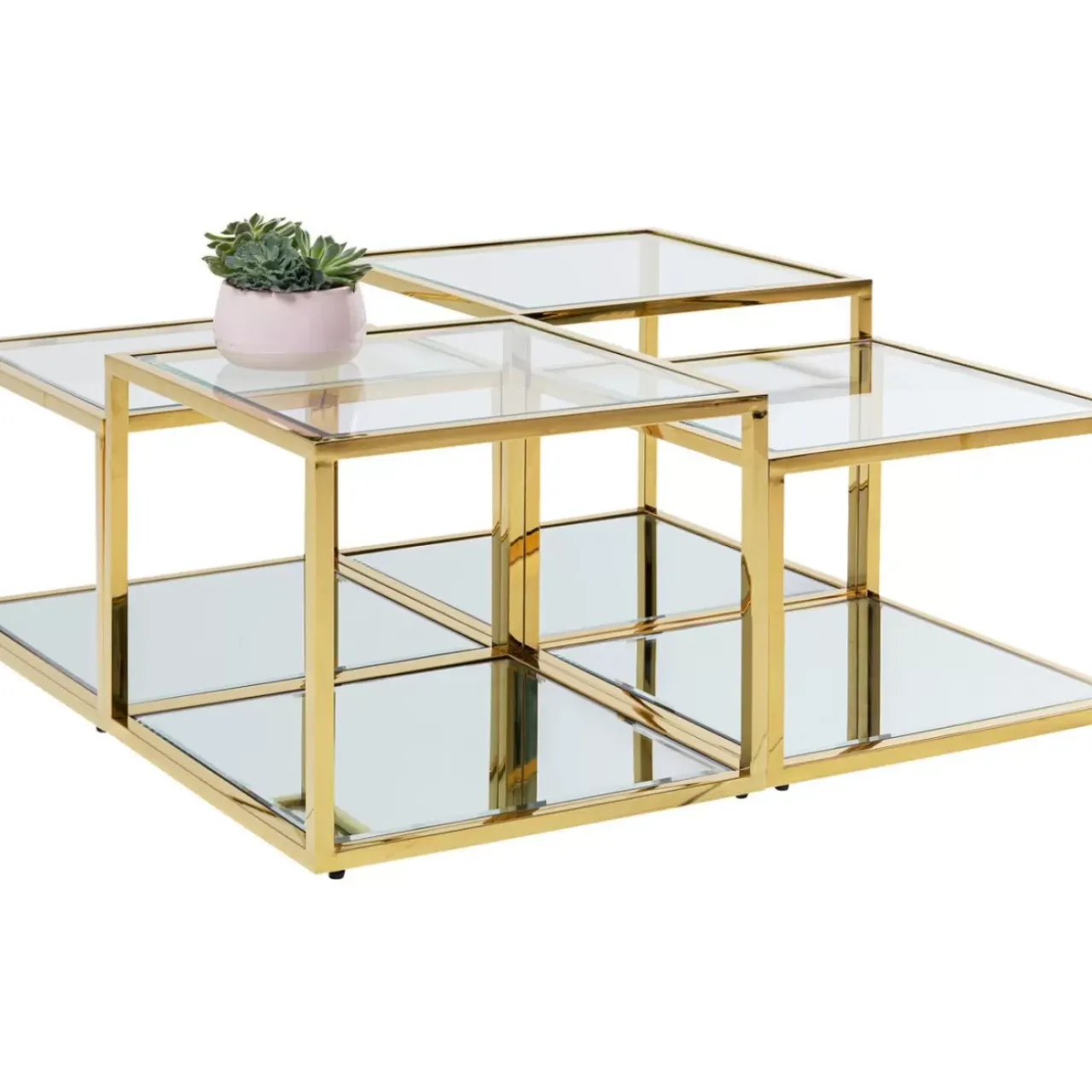 Tische-KARE Design Couchtisch Orion Gold (4/Set)