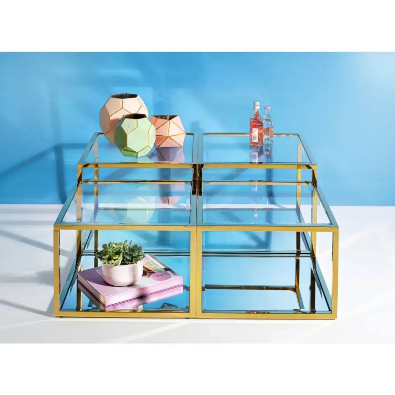 Tische-KARE Design Couchtisch Orion Gold (4/Set)