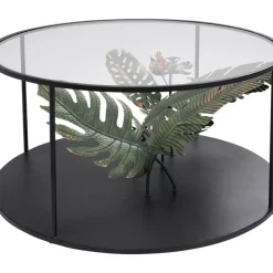 Tische-KARE Design Couchtisch Palms Schwarz O80Cm