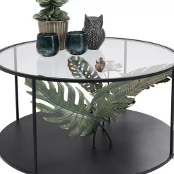 Tische-KARE Design Couchtisch Palms Schwarz O80Cm