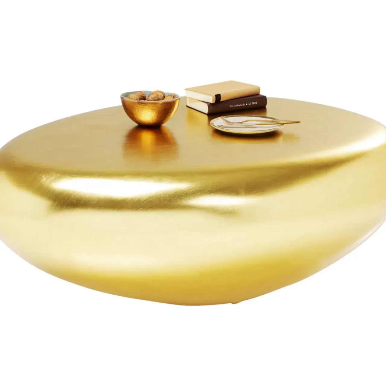 Tische-KARE Design Couchtisch Pebble Gold 122X96