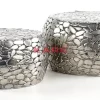 Tische-KARE Design Couchtisch Pebbles Deluxe Silber (2/Set)