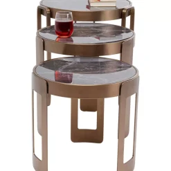 Tische-KARE Design Couchtisch Perelli Messing (3/Set)