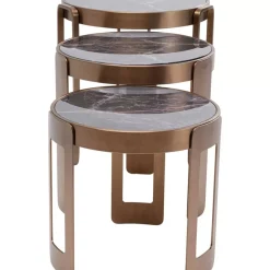 Tische-KARE Design Couchtisch Perelli Messing (3/Set)