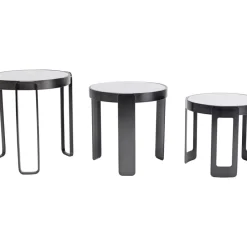 Tische-KARE Design Couchtisch Perelli Schwarz (3/Set)