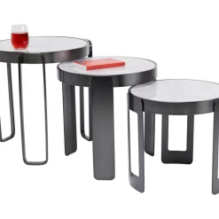 Tische-KARE Design Couchtisch Perelli Schwarz (3/Set)