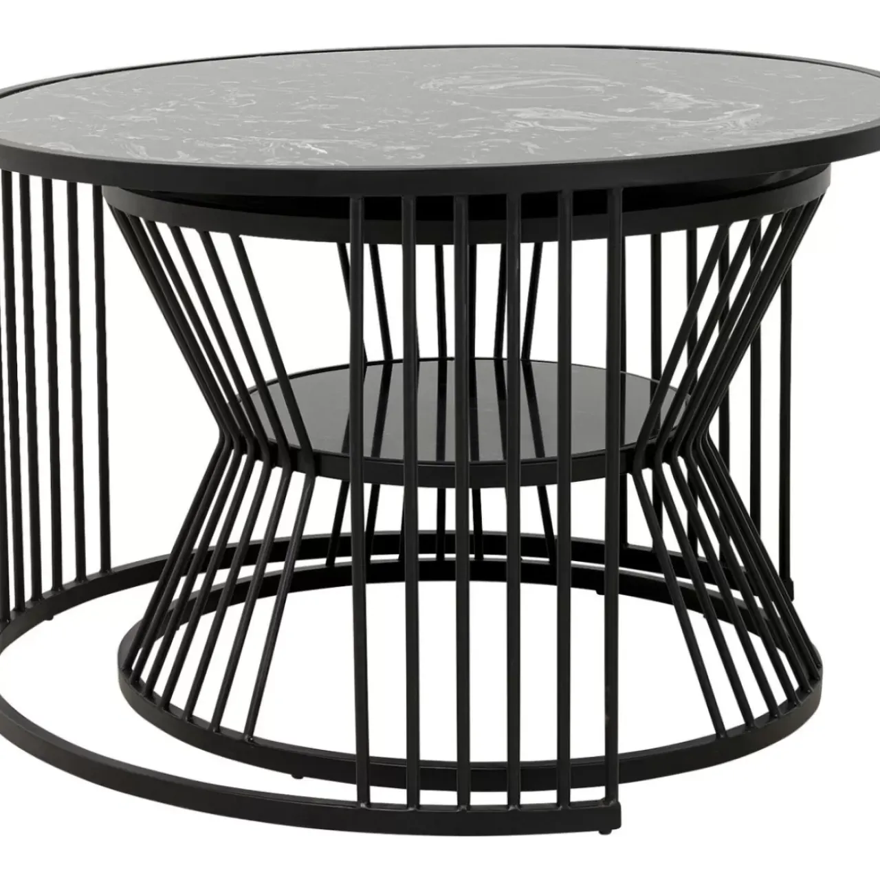Tische-KARE Design Couchtisch Roma Schwarz (2/Set)