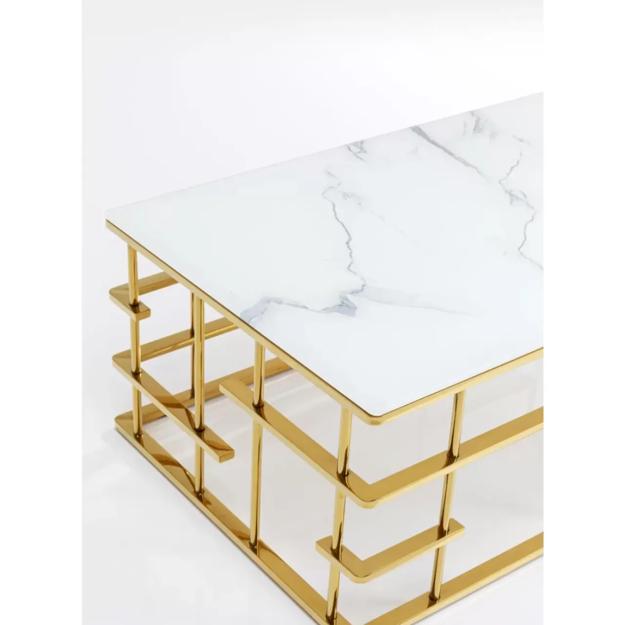 Tische-KARE Design Couchtisch Rome Gold 130X70Cm