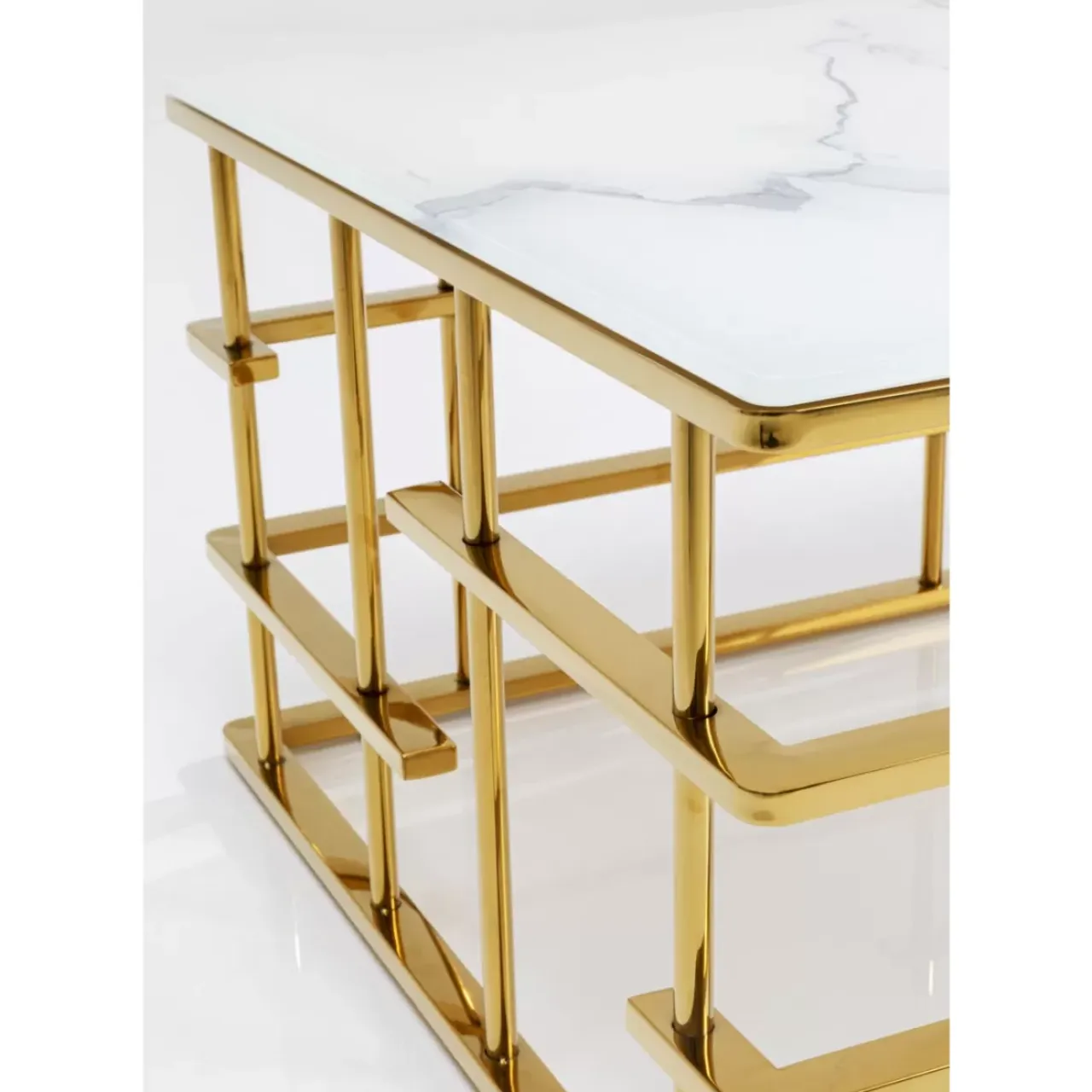 Tische-KARE Design Couchtisch Rome Gold 130X70Cm