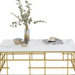 Tische-KARE Design Couchtisch Rome Gold 130X70Cm