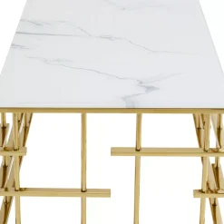 Tische-KARE Design Couchtisch Rome Gold 130X70Cm