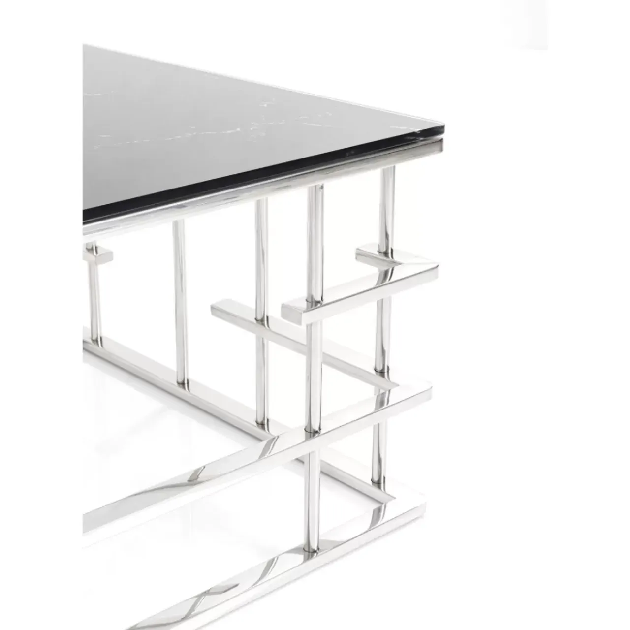 Tische-KARE Design Couchtisch Rome Silber 130X70Cm