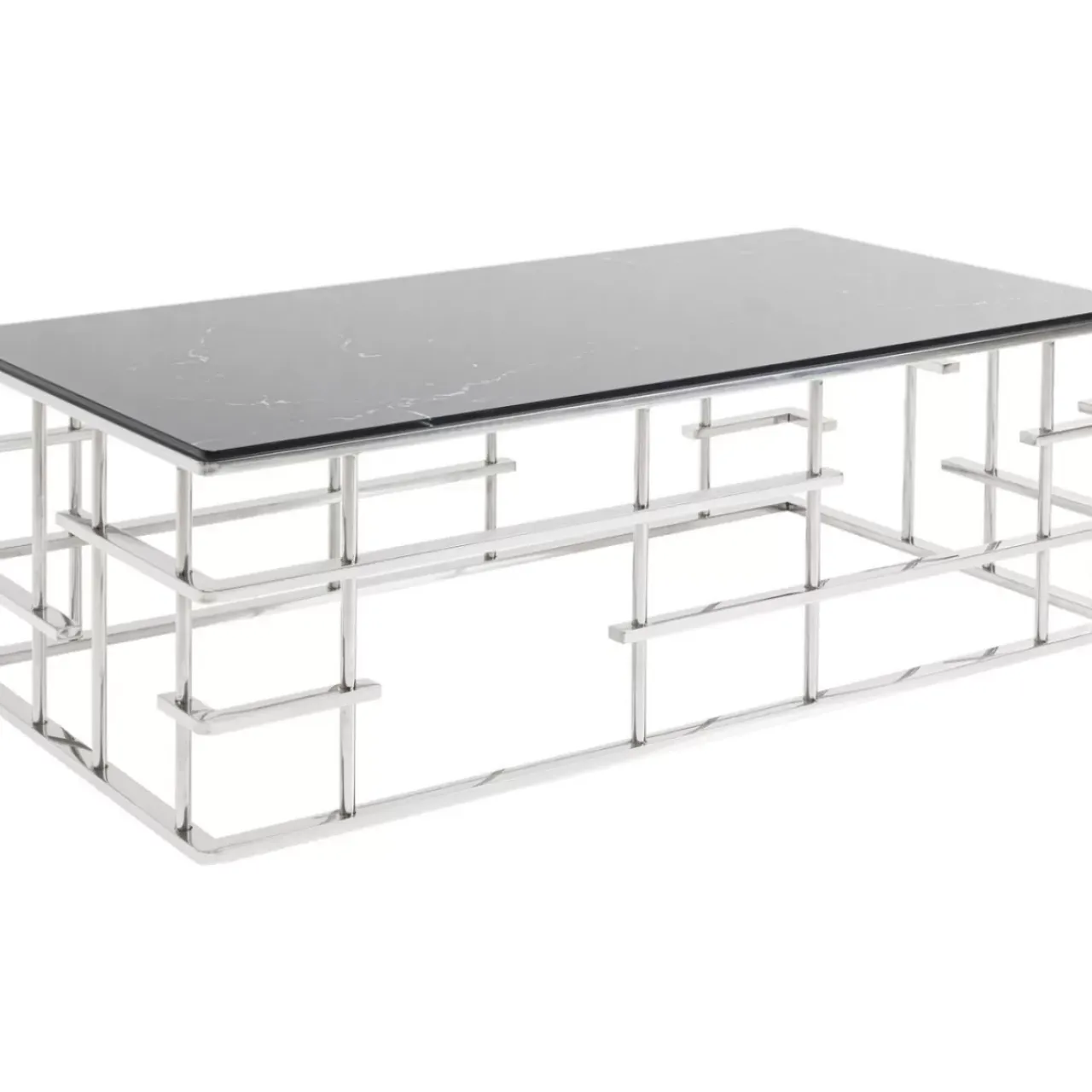 Tische-KARE Design Couchtisch Rome Silber 130X70Cm
