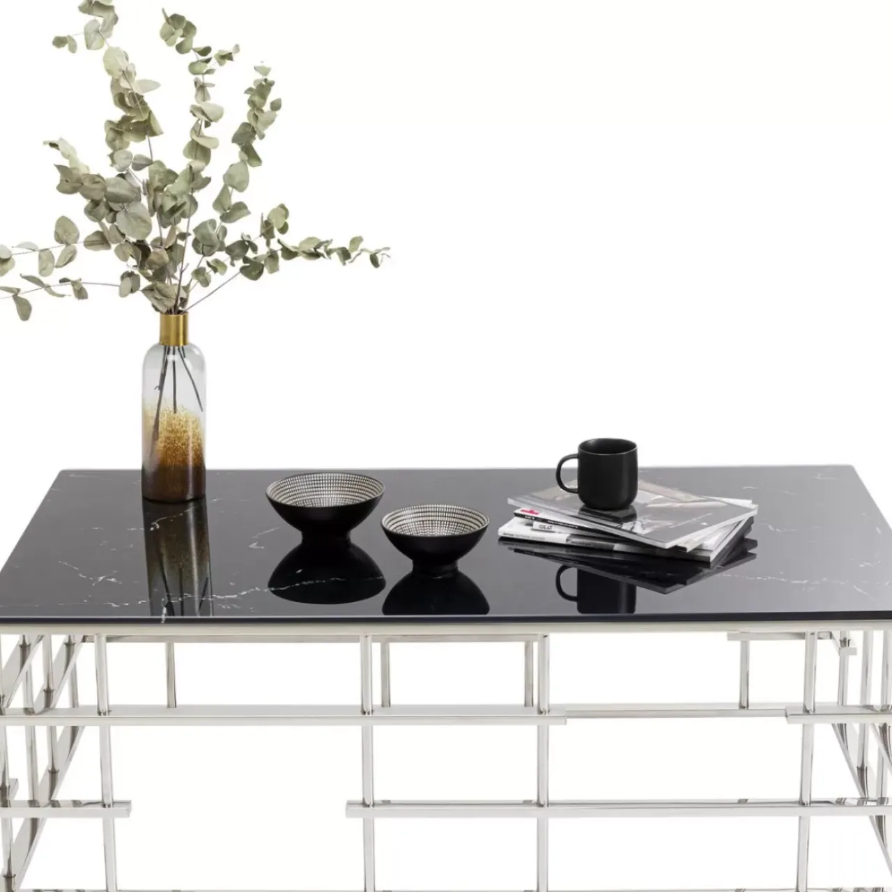 Tische-KARE Design Couchtisch Rome Silber 130X70Cm