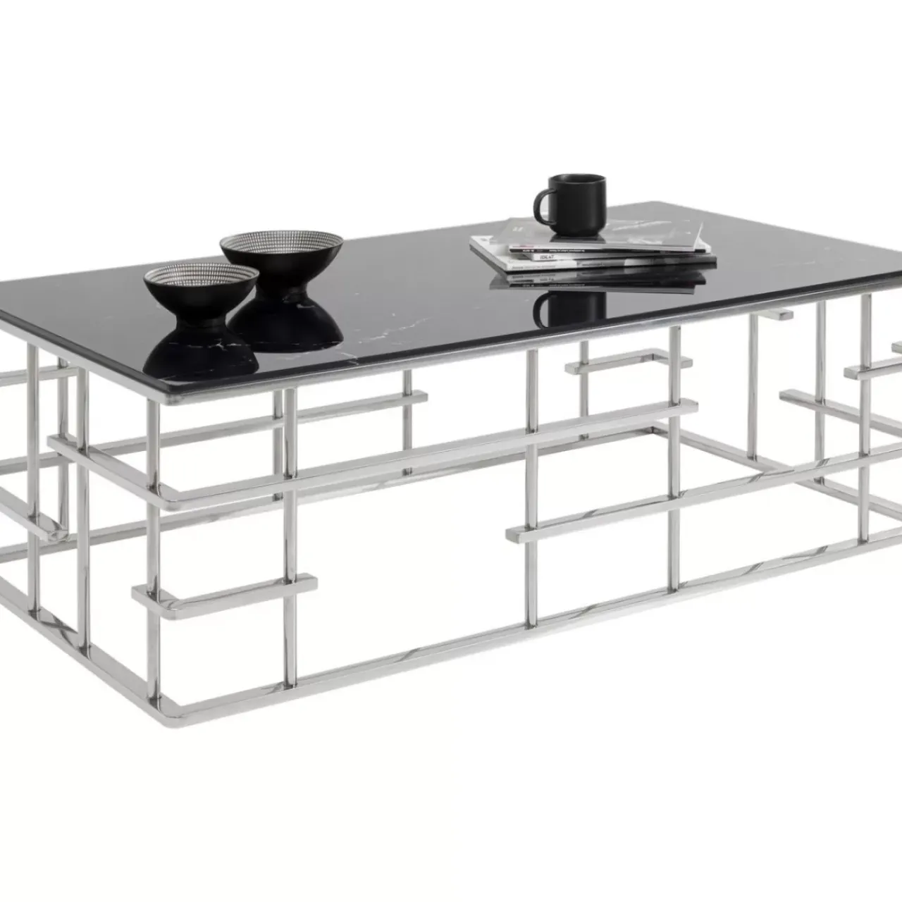 Tische-KARE Design Couchtisch Rome Silber 130X70Cm