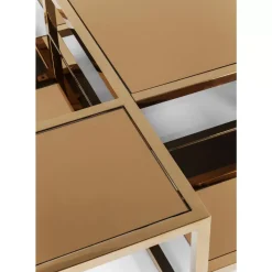 Tische-KARE Design Couchtisch Steps Gold 120X120Cm