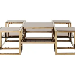 Tische-KARE Design Couchtisch Steps Gold 120X120Cm