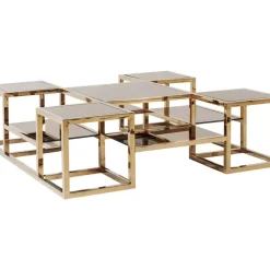Tische-KARE Design Couchtisch Steps Gold 120X120Cm