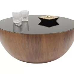 Tische-KARE Design Couchtisch Tear Drops Walnuss O80Cm