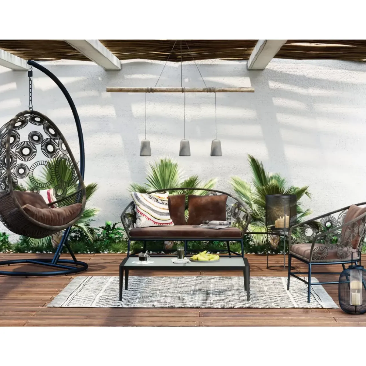 Outdoormöbel-KARE Design Couchtisch Tiki Schwarz