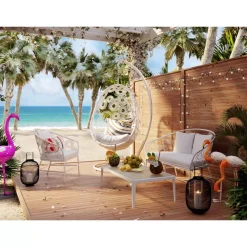 Outdoormöbel-KARE Design Couchtisch Tiki Weiss