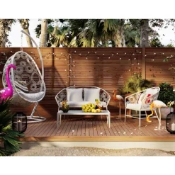 Outdoormöbel-KARE Design Couchtisch Tiki Weiss