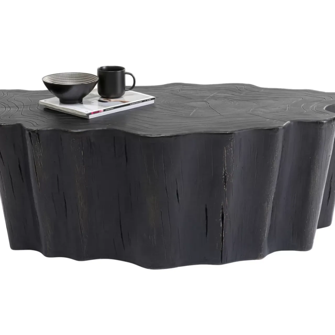 Tische-KARE Design Couchtisch Tree Stump Schwarz 119X68Cm