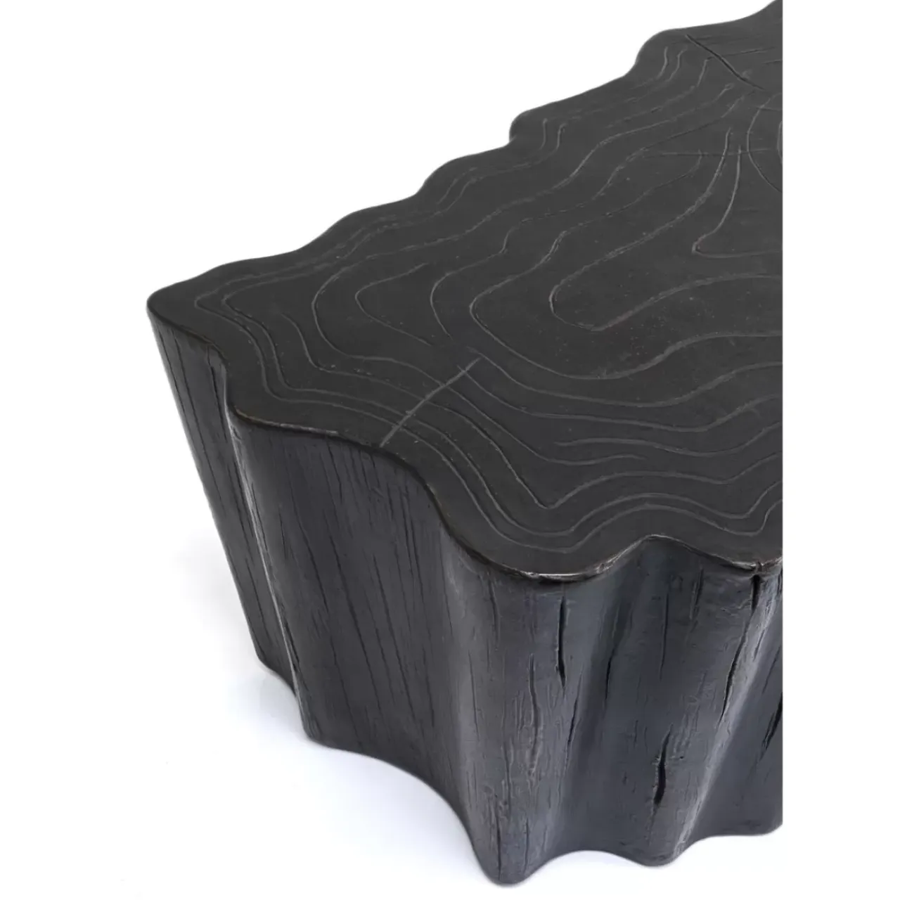 Tische-KARE Design Couchtisch Tree Stump Schwarz 119X68Cm
