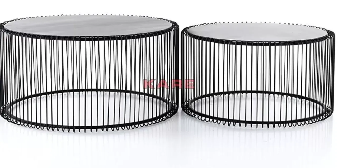 Tische-KARE Design Couchtisch Wire Black (2/Set)