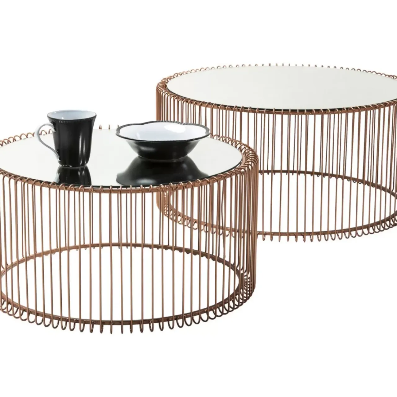 Tische-KARE Design Couchtisch Wire Copper (2/Set)