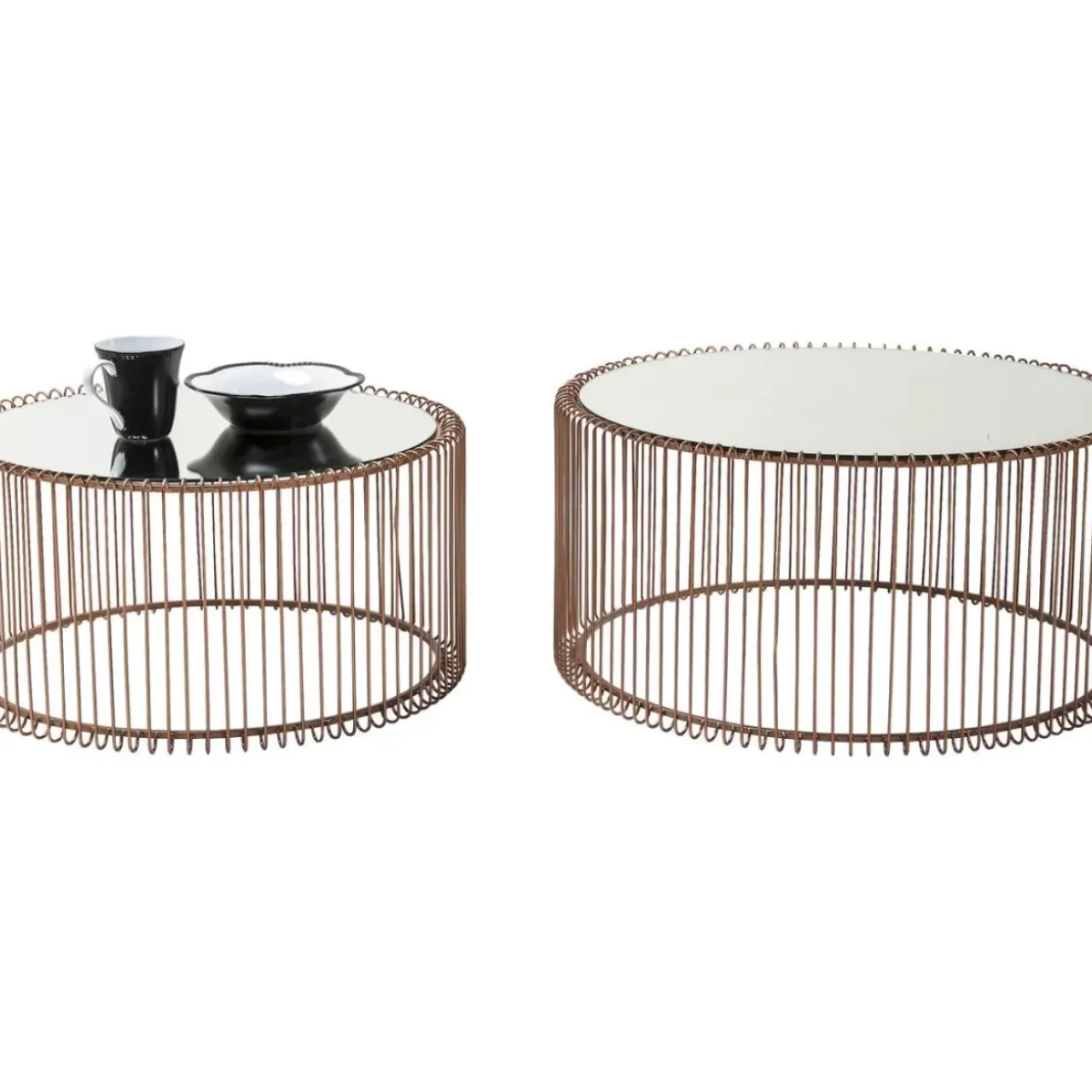 Tische-KARE Design Couchtisch Wire Copper (2/Set)