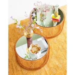Tische-KARE Design Couchtisch Wire Copper (2/Set)