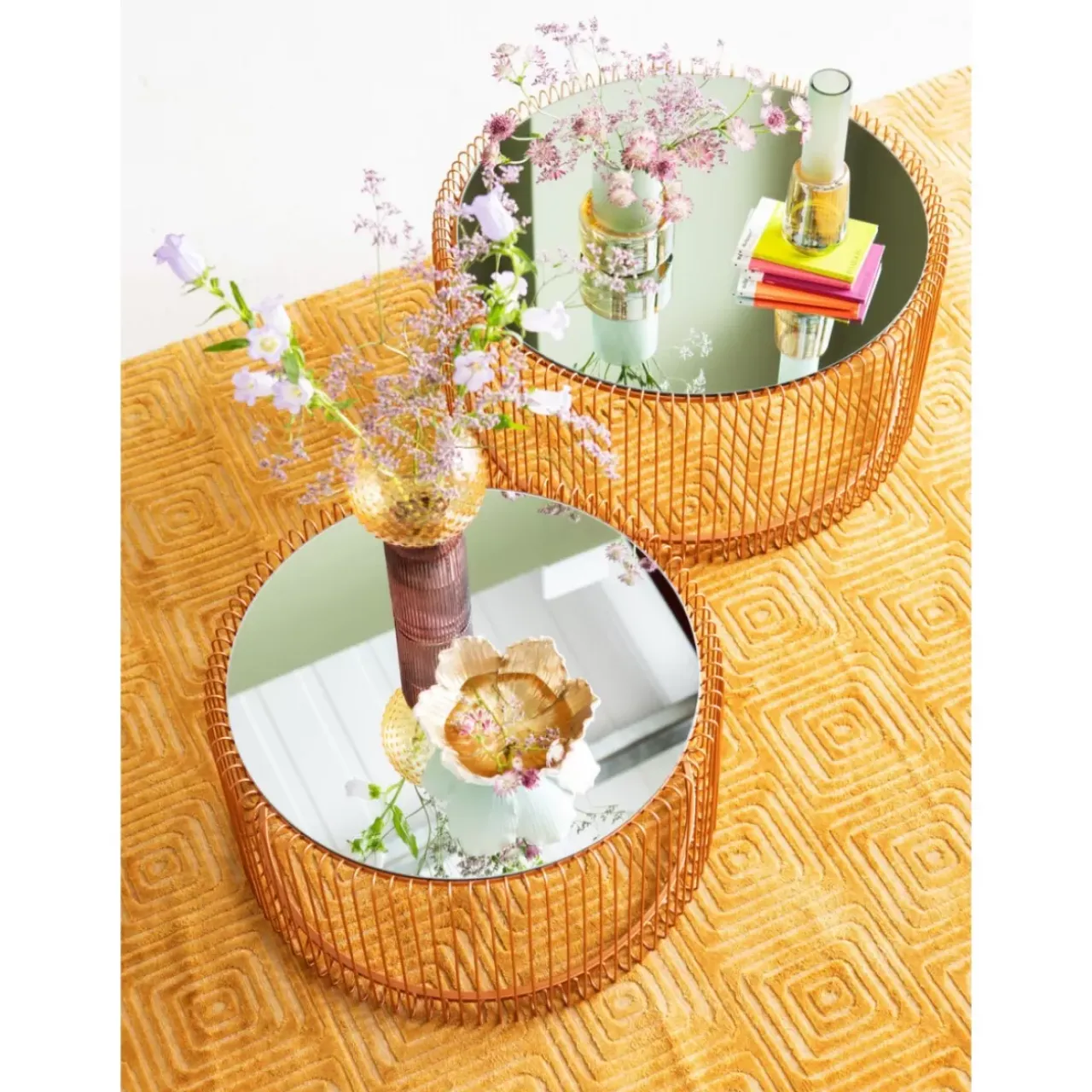 Tische-KARE Design Couchtisch Wire Copper (2/Set)