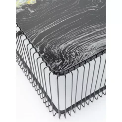 Tische-KARE Design Couchtisch Wire Glas Marble Schwarz 145X70Cm