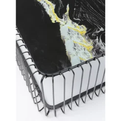 Tische-KARE Design Couchtisch Wire Glas Marble Schwarz 145X70Cm